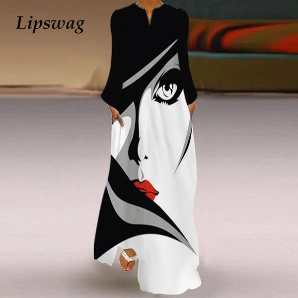 elegant v neck long sleeve party dress 2021 spring women pocket long dress vintage abstract face print loose maxi dress vestidoshigh quality, Black;gray
elegant v neck long sleeve party dress 2021 spring women pocket long dress vintage abstract face print loose maxi dress vestidoshigh quality, Black;gray