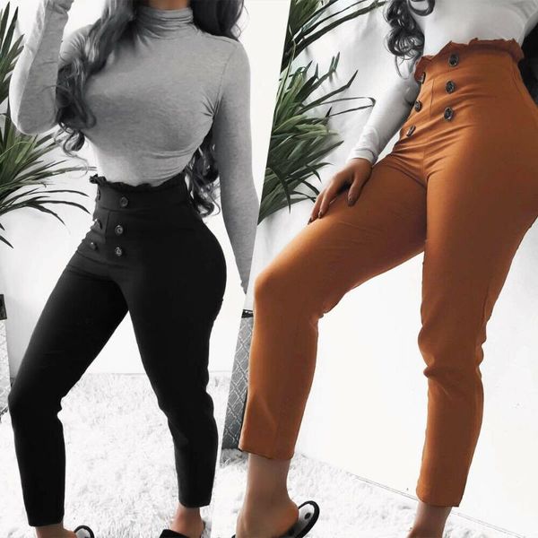 women's pants & capris fashion women high waist skinny legging trouser ladies leather pencil long slim stretch button trousers, Black;white
women's pants & capris fashion women high waist skinny legging trouser ladies leather pencil long slim stretch button trousers, Black;white