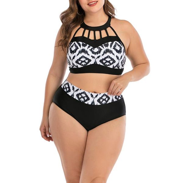 women's swimwear bikini 2021 women printing backless fashion high waist plus size plain thong two piece set bikinis suit, White;black
women's swimwear bikini 2021 women printing backless fashion high waist plus size plain thong two piece set bikinis suit, White;black