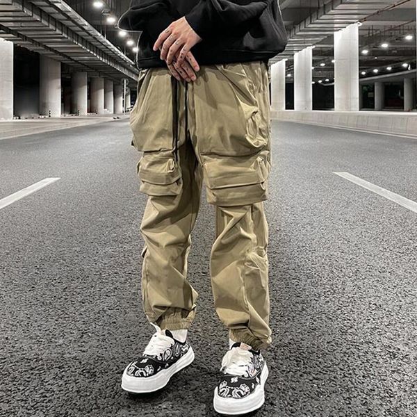 men's pants travis scoankle zipper multi-pocket drawstring overalls mens high street retro casual cargo baggy oversize trousers, Black
men's pants travis scoankle zipper multi-pocket drawstring overalls mens high street retro casual cargo baggy oversize trousers, Black