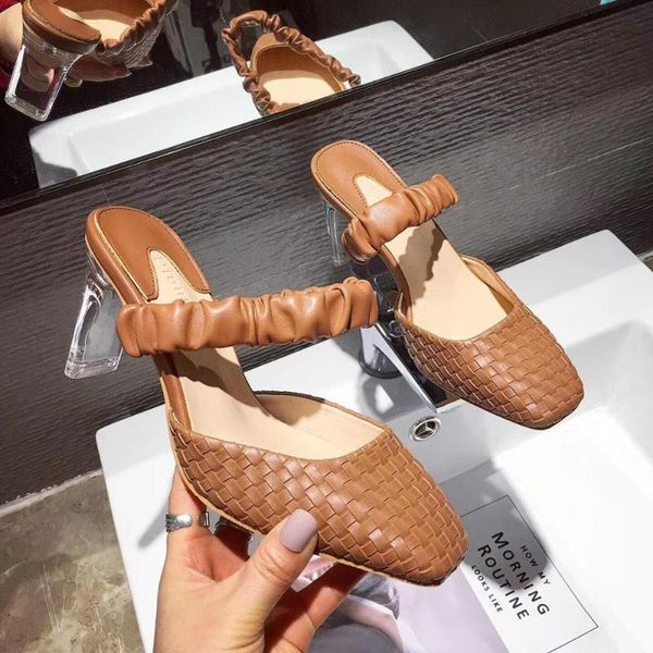 slippers fashion women high heels weave design slip on hollow mules shoes woman crystal clear heeled summer party dress, Black
slippers fashion women high heels weave design slip on hollow mules shoes woman crystal clear heeled summer party dress, Black