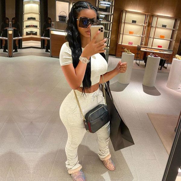 plus size cotton two piece womens tracksuits set summer clothes crop and stacked ruched pants suit sporty sweat suits, Gray
plus size cotton two piece womens tracksuits set summer clothes crop and stacked ruched pants suit sporty sweat suits, Gray
