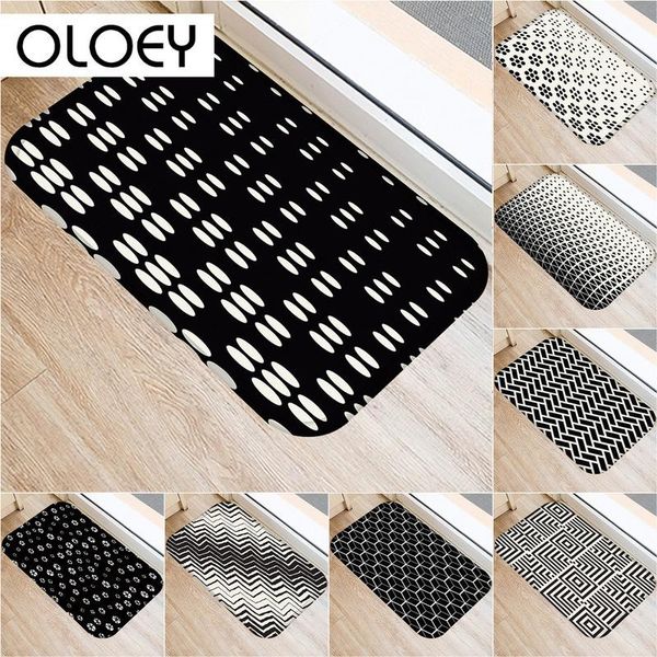 40x60cm bathroom mat nordic style stone pattern welcome non-slip carpet flannel home bedroom decorative floor .. carpets
