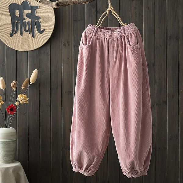 women's pants & capris fall 2021 casual woman corduroy literary retro elastic waist loose harem trousers pink khaki pockets cotton stre, Black;white
women's pants & capris fall 2021 casual woman corduroy literary retro elastic waist loose harem trousers pink khaki pockets cotton stre, Black;white