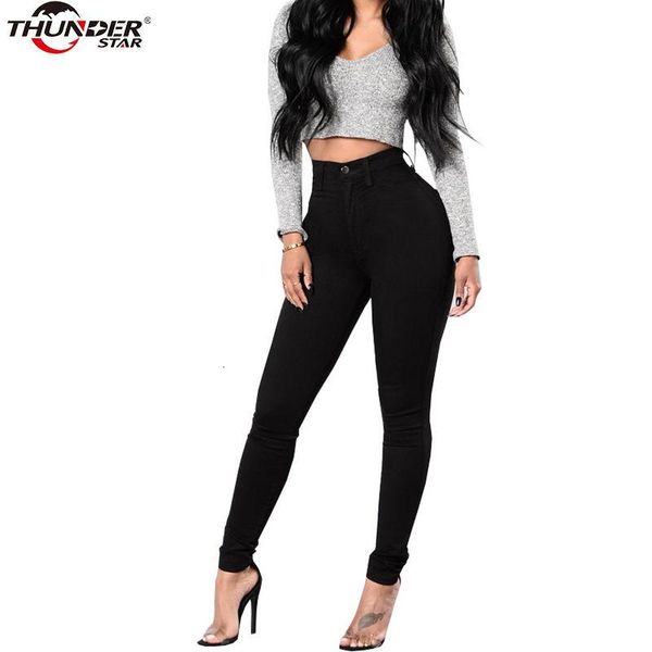 women's skinny for high waist slim black white denim pencil pants stretch solid jeans women, Blue
women's skinny for high waist slim black white denim pencil pants stretch solid jeans women, Blue