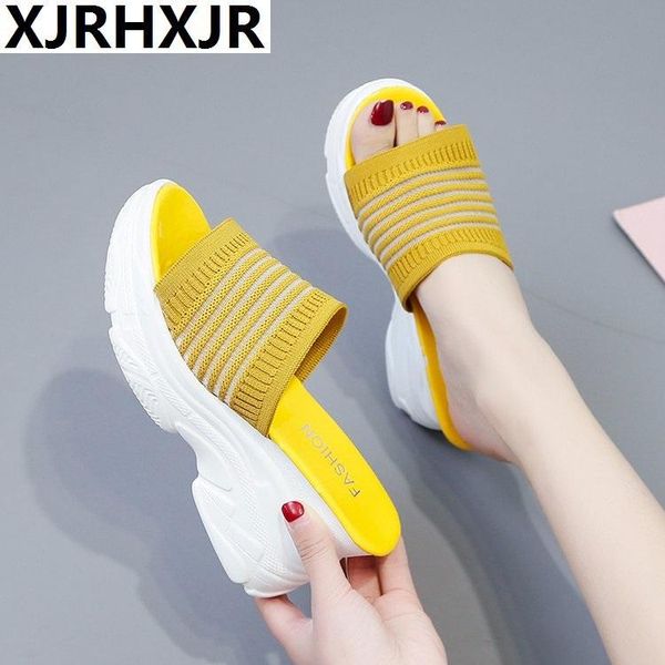 slippers summer thick bottom muffin large size stripes pure color lady's slope heel leisure fashion knitted high, Black
slippers summer thick bottom muffin large size stripes pure color lady's slope heel leisure fashion knitted high, Black