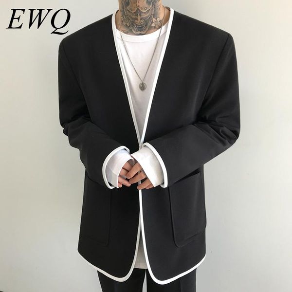 men's suits & blazers ewq / wear 2021 spring fashion suit male loose large size v collar single button korean coat with pockets 9y87, White;black
men's suits & blazers ewq / wear 2021 spring fashion suit male loose large size v collar single button korean coat with pockets 9y87, White;black