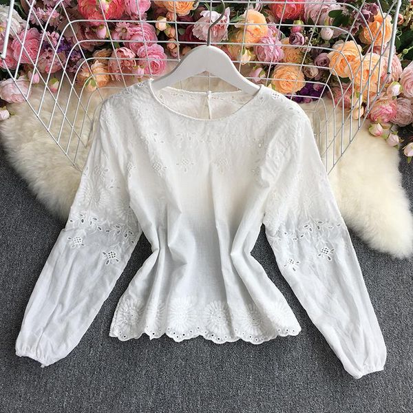 women's blouses & shirts zcwxm women blouse long sleeve embroidered hollowed out korean 2021 loose and thin round neck shirt, White
women's blouses & shirts zcwxm women blouse long sleeve embroidered hollowed out korean 2021 loose and thin round neck shirt, White