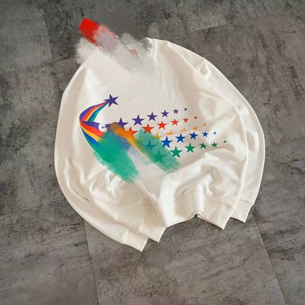 wang yuan's same rainbow printed sweater version simple and loose casual round neck pullover thin long sleeve 071607, Black
wang yuan's same rainbow printed sweater version simple and loose casual round neck pullover thin long sleeve 071607, Black