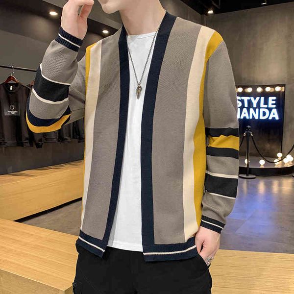 men's jackets color nightgown striped clothes korean autumn fine casual cardigan adjustment of men streetwear mesh pull homme uaza, Black;brown
men's jackets color nightgown striped clothes korean autumn fine casual cardigan adjustment of men streetwear mesh pull homme uaza, Black;brown