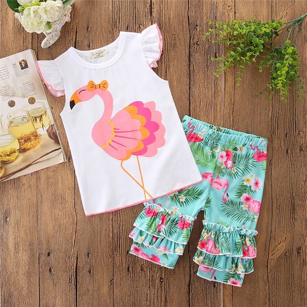 2021 new design good quality factory price fashion selling childrens flamingo short-sleeved shorts two-piece suit, White
2021 new design good quality factory price fashion selling childrens flamingo short-sleeved shorts two-piece suit, White