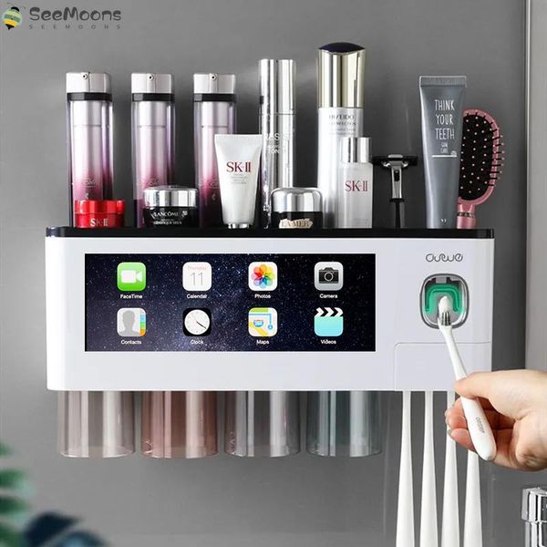 bath accessory set magnetic adsorption toothbrush holder automatic toothpaste squeezer home storage shelves wall-mounted bathroom accessorie
bath accessory set magnetic adsorption toothbrush holder automatic toothpaste squeezer home storage shelves wall-mounted bathroom accessorie