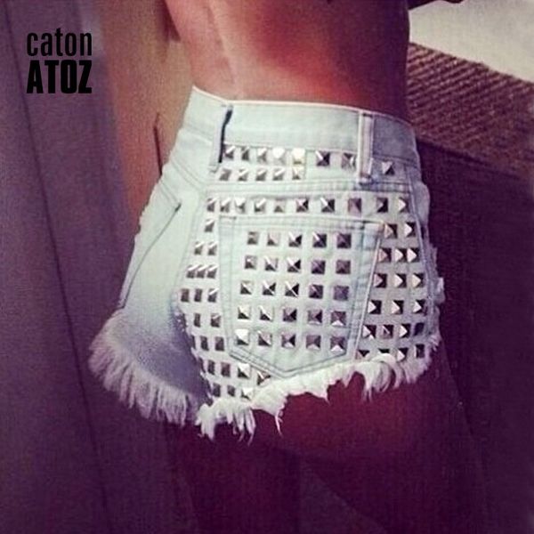 catonatoz 1805 women's fashion brand vintage tassel rivet ripped loose high waisted short jeans punk woman denim shorts 210310, White;black
catonatoz 1805 women's fashion brand vintage tassel rivet ripped loose high waisted short jeans punk woman denim shorts 210310, White;black