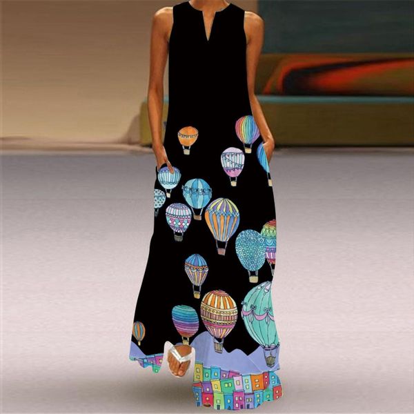 40 print cami with women dress pockets summer sleeveless v neck maxi holiday plus size party pocket dresses robe femme, Black;gray
40 print cami with women dress pockets summer sleeveless v neck maxi holiday plus size party pocket dresses robe femme, Black;gray