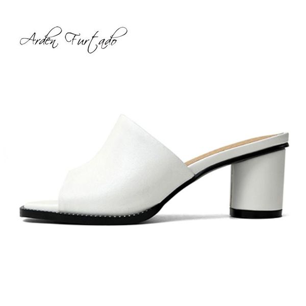slippers arden furtado summer fashion women's shoes chunky heels comfortable genuine leather white slides, Black
slippers arden furtado summer fashion women's shoes chunky heels comfortable genuine leather white slides, Black