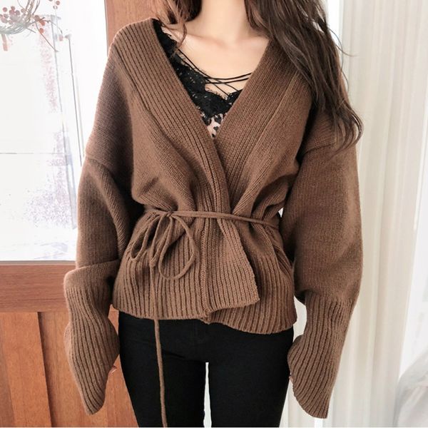 knits women knitted sweater cardigan autumn winter elegant v neck long sleeve belt casual solid sweaters knitwear cardigans 29b6, White
knits women knitted sweater cardigan autumn winter elegant v neck long sleeve belt casual solid sweaters knitwear cardigans 29b6, White