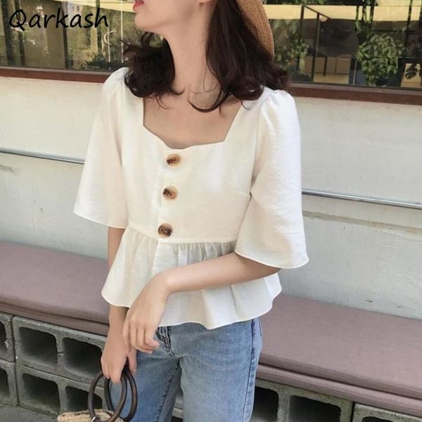 women's blouses & shirts women high street casual stylish harajuku all-match feminine square collar basic crops student chic ulzzang da, White
women's blouses & shirts women high street casual stylish harajuku all-match feminine square collar basic crops student chic ulzzang da, White