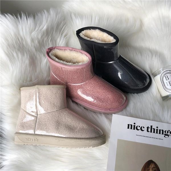 winter warm fur snow women's ankle boots waterproof platform shoes solid cute round toe 2021 slip-on women, Black
winter warm fur snow women's ankle boots waterproof platform shoes solid cute round toe 2021 slip-on women, Black