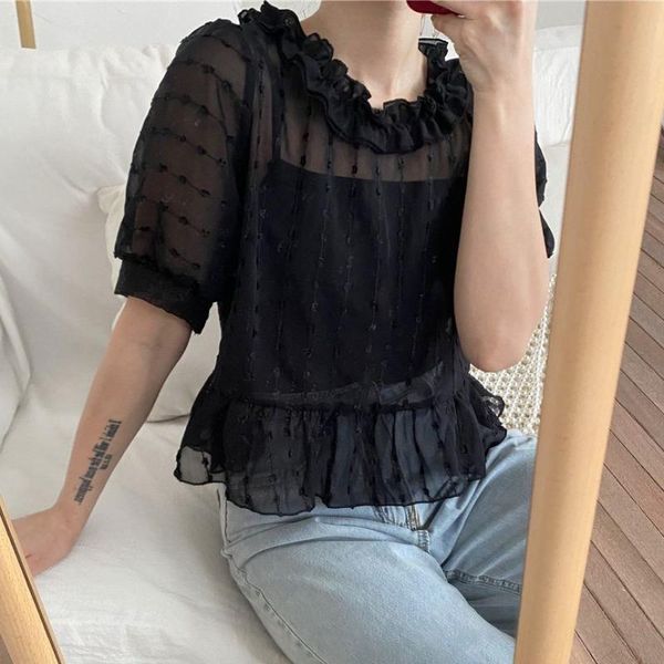 women's blouses & shirts alien kitty black puff sleeves office lady chic ol 2021 all match ruffles women sweet summer casual, White
women's blouses & shirts alien kitty black puff sleeves office lady chic ol 2021 all match ruffles women sweet summer casual, White