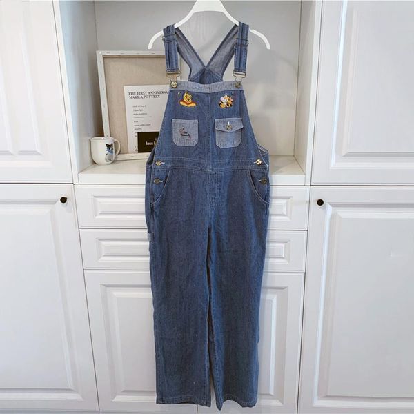 women's jeans harajuku cartoon animal embroidery college style bib pants loose overalls vintage washed denim jumpsuit female rompers, Blue
women's jeans harajuku cartoon animal embroidery college style bib pants loose overalls vintage washed denim jumpsuit female rompers, Blue