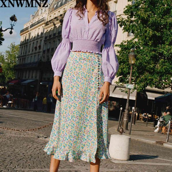 za violet v-neck plaid women blouse shirts elegant front buttons slim waist ruffles female blouse blusas 210510, White
za violet v-neck plaid women blouse shirts elegant front buttons slim waist ruffles female blouse blusas 210510, White