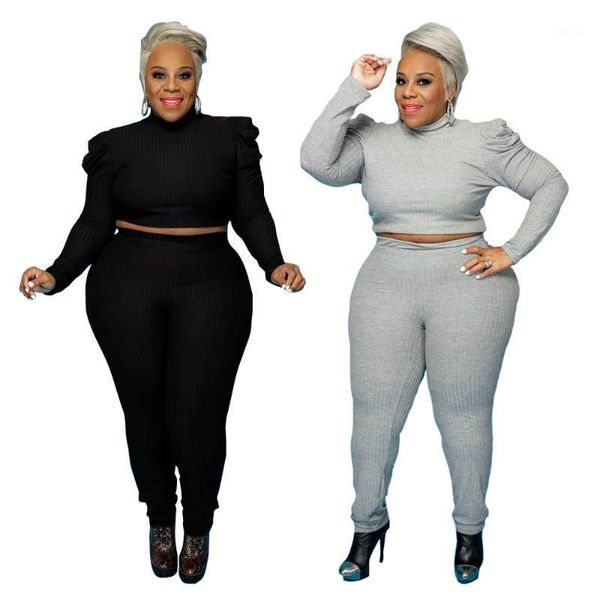 plus size casual women fashion two piece sets autumn high waist skinny pants + puffy sleeve turtleneck short tracksuits women's, Gray
plus size casual women fashion two piece sets autumn high waist skinny pants + puffy sleeve turtleneck short tracksuits women's, Gray