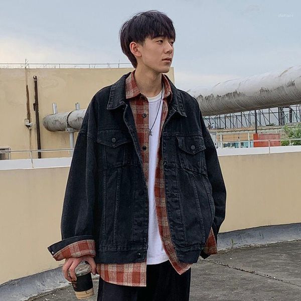 spring and autumn denim jacket men korean casual fashion loose bomber harajuku streetwear retro coat men's jackets, Black;brown
spring and autumn denim jacket men korean casual fashion loose bomber harajuku streetwear retro coat men's jackets, Black;brown