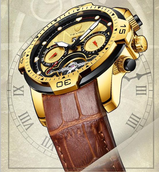 mechanical watch men tourbillon sport watches military sports wristwatch 30m waterproof clock wristwatches, Slivery;brown
mechanical watch men tourbillon sport watches military sports wristwatch 30m waterproof clock wristwatches, Slivery;brown