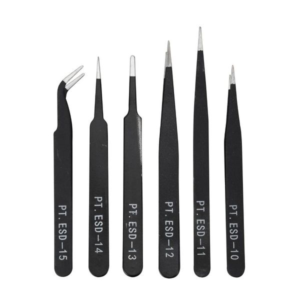 professional hand tool sets 6pcs anti-static esd stainless steel tweezers maintenance tools industrial precision curved straight repair blac
professional hand tool sets 6pcs anti-static esd stainless steel tweezers maintenance tools industrial precision curved straight repair blac
