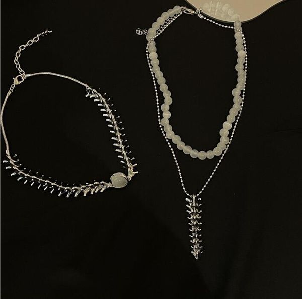 pendant necklaces ins designer exaggerated personality clavicle chain keel thorns tourmaline stone double chic women necklace, Silver
pendant necklaces ins designer exaggerated personality clavicle chain keel thorns tourmaline stone double chic women necklace, Silver
