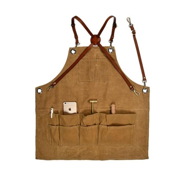 aprons waxed canvas retro apron custom logo carpenter welder leather shoulder strap splash-proof and stain-resistant clothing
aprons waxed canvas retro apron custom logo carpenter welder leather shoulder strap splash-proof and stain-resistant clothing