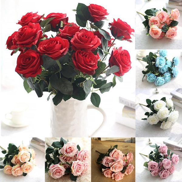 decorative flowers & wreaths 10-heads artificial silk roses bouquet plant simulation 9 colors holding for interior decor wedding fake
decorative flowers & wreaths 10-heads artificial silk roses bouquet plant simulation 9 colors holding for interior decor wedding fake
