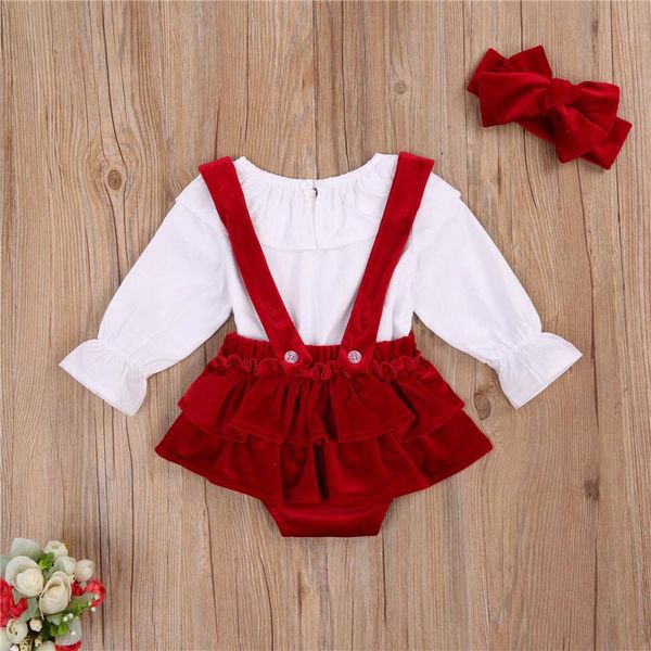 clothing sets 3-piece born girls solid color dress set children long sleeve lace neck bow suspenders short pants + hairband, White
clothing sets 3-piece born girls solid color dress set children long sleeve lace neck bow suspenders short pants + hairband, White