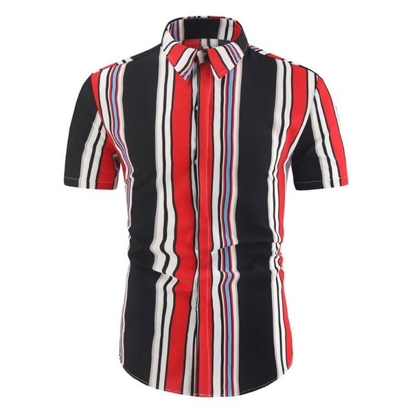 summer fashion mens button shirt slim fit short sleeve stripe men clothing trend casual hawaiian shirts plus size men's, White;black
summer fashion mens button shirt slim fit short sleeve stripe men clothing trend casual hawaiian shirts plus size men's, White;black