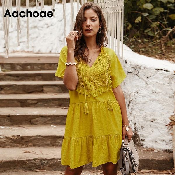 casual dresses aachoae solid vintage mini dress summer embroidery cotton lady short sleeve loose pleated femme robe s-xl, Black;gray
casual dresses aachoae solid vintage mini dress summer embroidery cotton lady short sleeve loose pleated femme robe s-xl, Black;gray