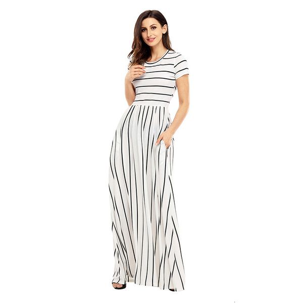 dresses 2021 summer new spring high waist classic striped round neck short sleeve dress 61634, Black;gray
dresses 2021 summer new spring high waist classic striped round neck short sleeve dress 61634, Black;gray