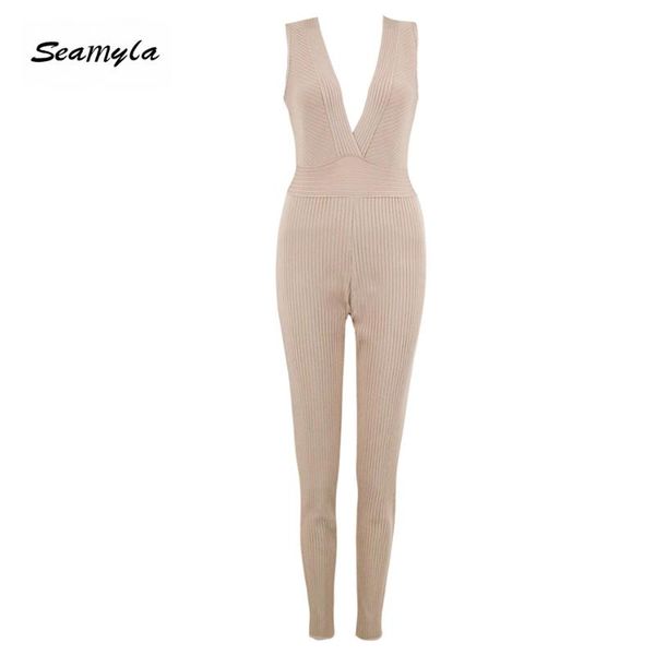 women's jumpsuits & rompers seamyla arrival women sleeveless bodycon club bodysuits apricot black v neck skinny cocktail party jumpsuit, Black;white
women's jumpsuits & rompers seamyla arrival women sleeveless bodycon club bodysuits apricot black v neck skinny cocktail party jumpsuit, Black;white