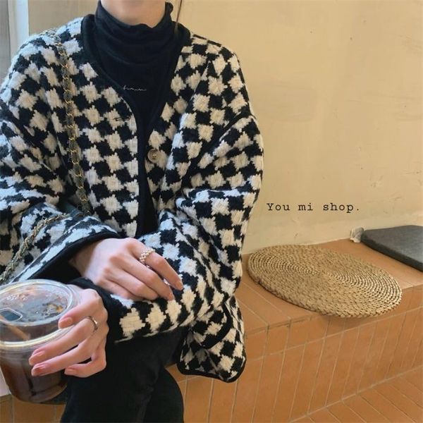 women's jackets woven woolen bonded autumn winter v-neck plaid casual versatile long sleeve coat fashion rac, Black;brown 
women's jackets woven woolen bonded autumn winter v-neck plaid casual versatile long sleeve coat fashion rac, Black;brown