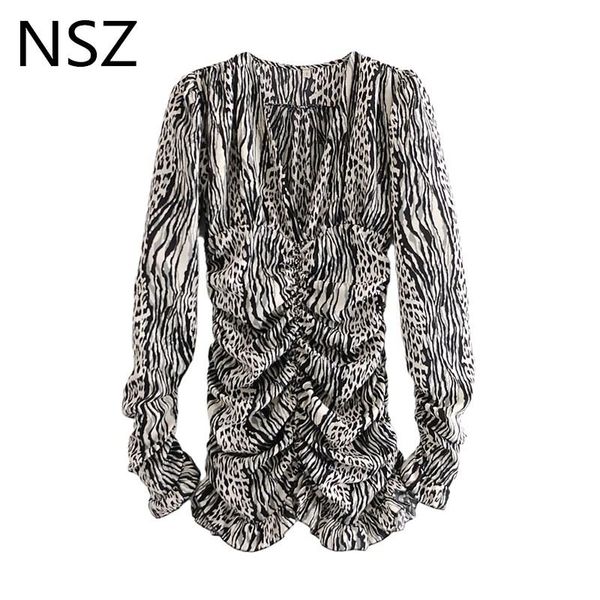 women animal print zebra chiffon ruched mini dress long sleeve deep v neck asymmetry ruffles hem vintage femme robe casual dresses, Black;gray
women animal print zebra chiffon ruched mini dress long sleeve deep v neck asymmetry ruffles hem vintage femme robe casual dresses, Black;gray