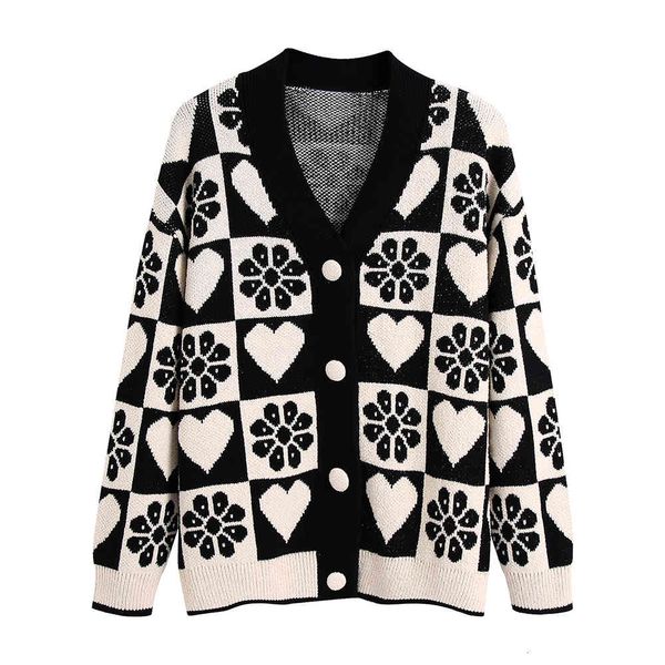 women's sweaters xikom black grid women jacquard knit cardigan woman's sweater vintage down long sleeve casual twn3, White;black
women's sweaters xikom black grid women jacquard knit cardigan woman's sweater vintage down long sleeve casual twn3, White;black