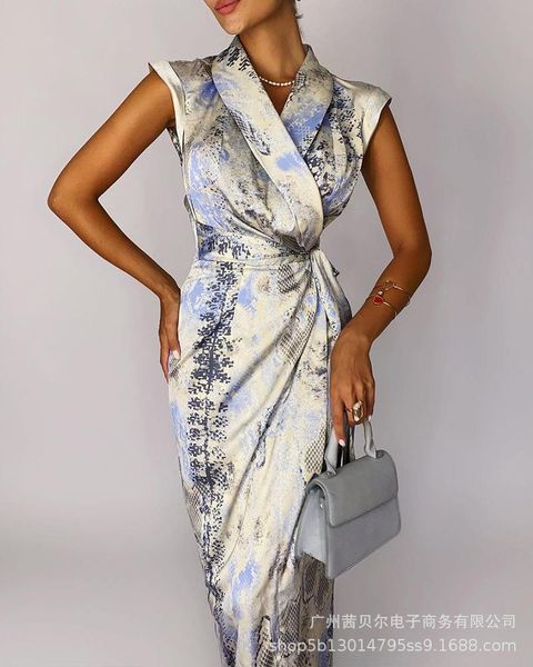 casual dresses 2021 fashion snake print for women elegant turn-down collar high waist split dress lace up vestidos, Black;gray
casual dresses 2021 fashion snake print for women elegant turn-down collar high waist split dress lace up vestidos, Black;gray