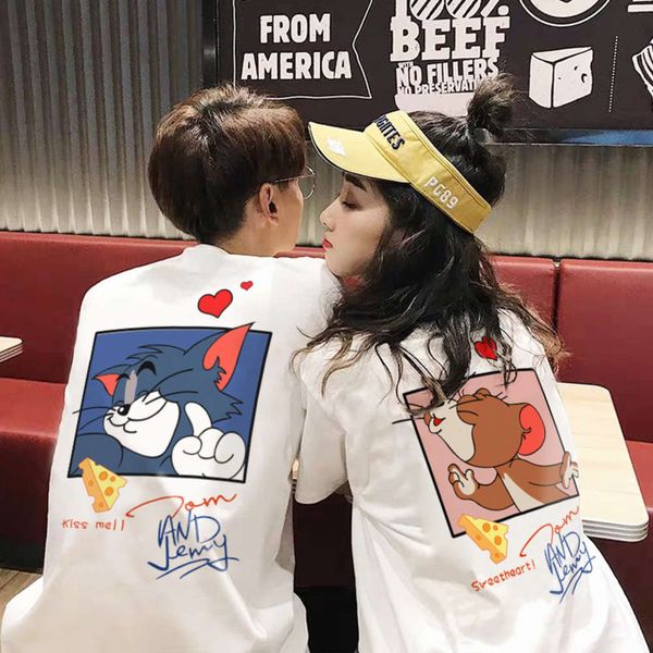 couple summer 2021 korean loose fried street short sleeve trendy t-shirt, White;black
couple summer 2021 korean loose fried street short sleeve trendy t-shirt, White;black