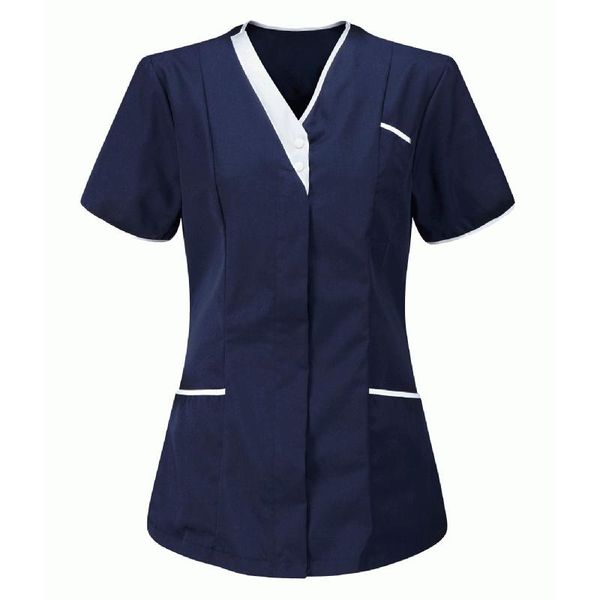 women's t-shirt women t-shirts with pocket solid color v-neck nurses tunic uniform clinic carer short sleeve protective clothing ropa, White
women's t-shirt women t-shirts with pocket solid color v-neck nurses tunic uniform clinic carer short sleeve protective clothing ropa, White