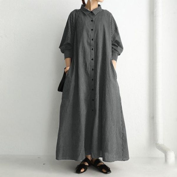casual dresses superaen 2021 cotton striped turn down collar full pocket simple loose a line long shirt dress women, Black;gray
casual dresses superaen 2021 cotton striped turn down collar full pocket simple loose a line long shirt dress women, Black;gray