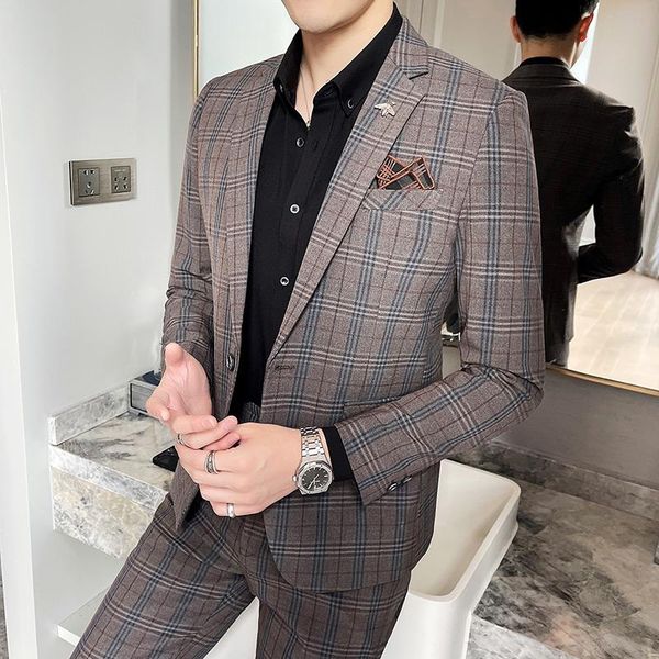men's suits & blazers ( blazer + pants ) men 2 piece set male wedding 2021 autumn business formal plaid suit luxury slim fit coat trous, White;black
men's suits & blazers ( blazer + pants ) men 2 piece set male wedding 2021 autumn business formal plaid suit luxury slim fit coat trous, White;black