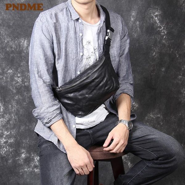 waist bags pndme casual simple first layer cowhide men's chest bag designer luxury soft genuine leather black shoulder crossbody
waist bags pndme casual simple first layer cowhide men's chest bag designer luxury soft genuine leather black shoulder crossbody