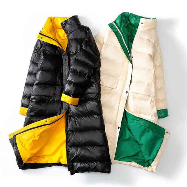 down 90% white duck women winter jacket loose stand long down coat single-breasted warm parka clothes windproof, Black
down 90% white duck women winter jacket loose stand long down coat single-breasted warm parka clothes windproof, Black