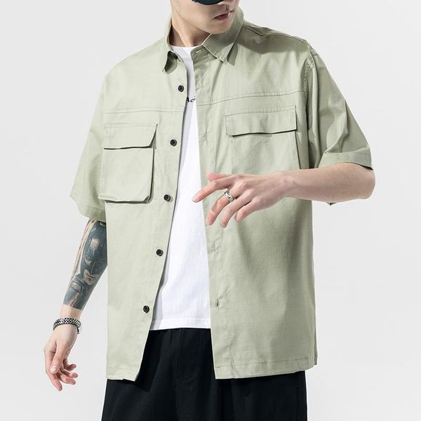 summer men's casual tooling short sleeve shirt stylish cotton loose pocket men clothing shirts, White;black
summer men's casual tooling short sleeve shirt stylish cotton loose pocket men clothing shirts, White;black