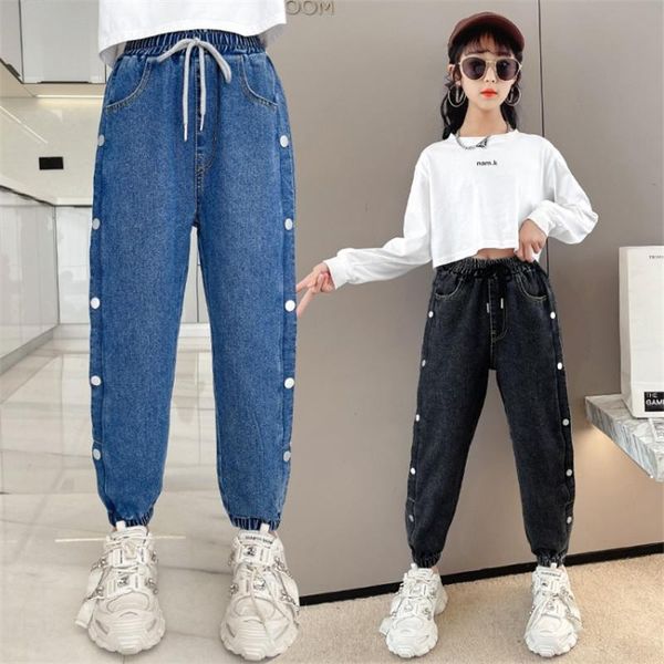 jeans kids pants solid color for girls side buttons autumn casual teenage children's 3-14 yrs elastic denim trousers, Blue
jeans kids pants solid color for girls side buttons autumn casual teenage children's 3-14 yrs elastic denim trousers, Blue