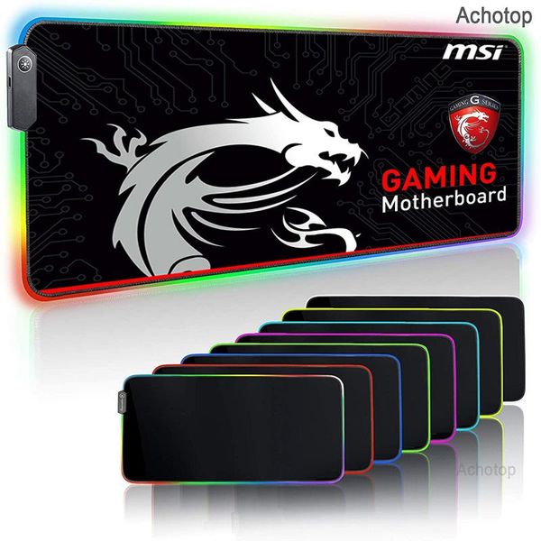 mouse pads & wrist rests msi luminous rgb led lights deskgaming pad cushion computer carpet big mause pc desk play mat with backlit